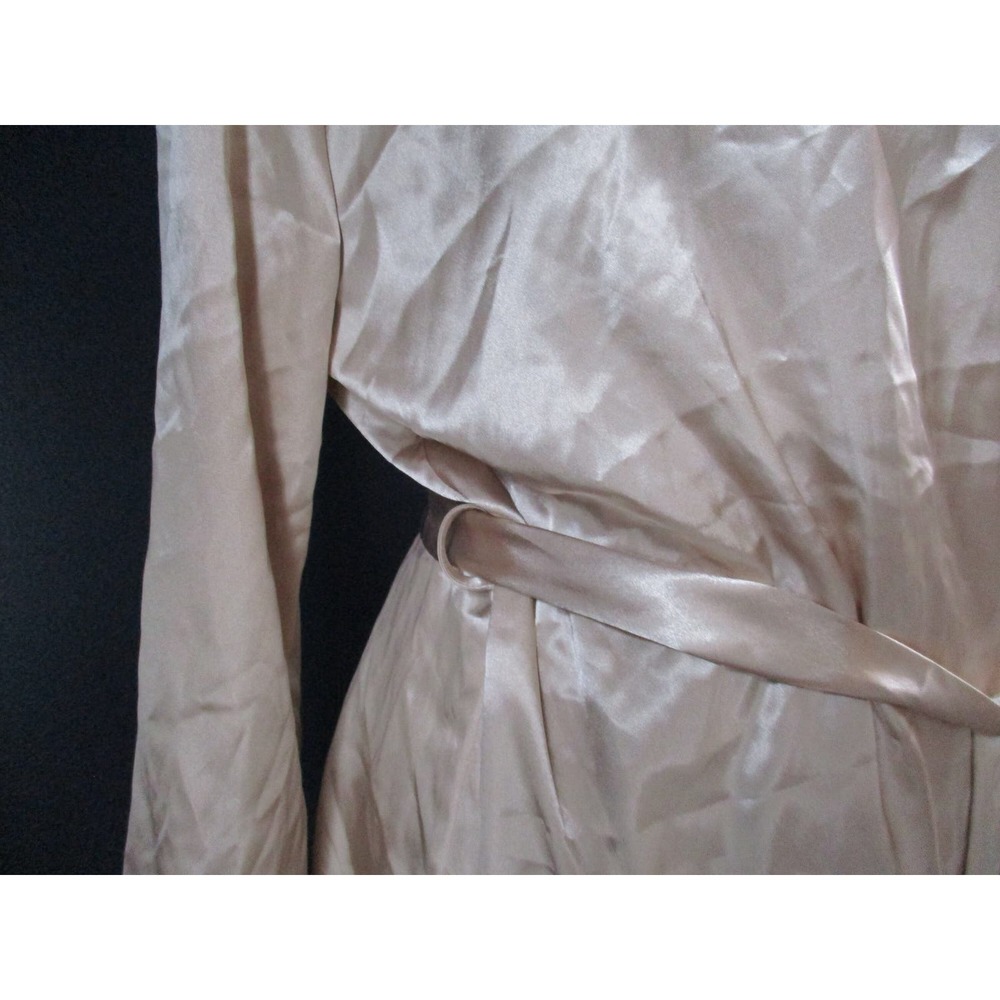 Vintage Flora Nikrooz Champagne Satin Lace Robe Size Small Medium - Picture 5 of 9